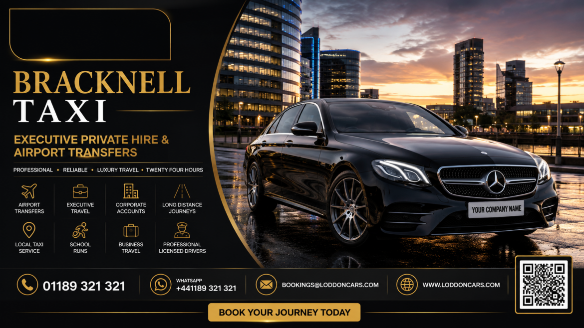 Luxury black Mercedes executive car providing Bracknell Taxi service by Loddon Cars
