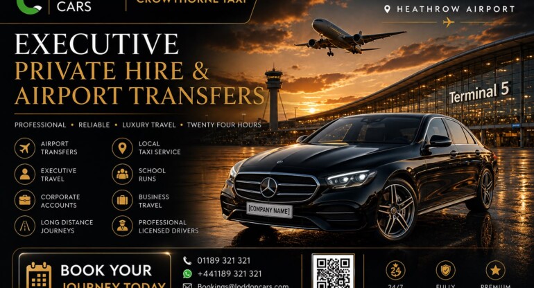 Executive Mercedes providing Crowthorne Taxi service by Loddon Cars
