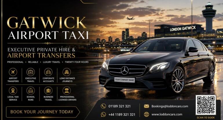 Loddon Cars Gatwick Airport taxi outside the North Terminal
