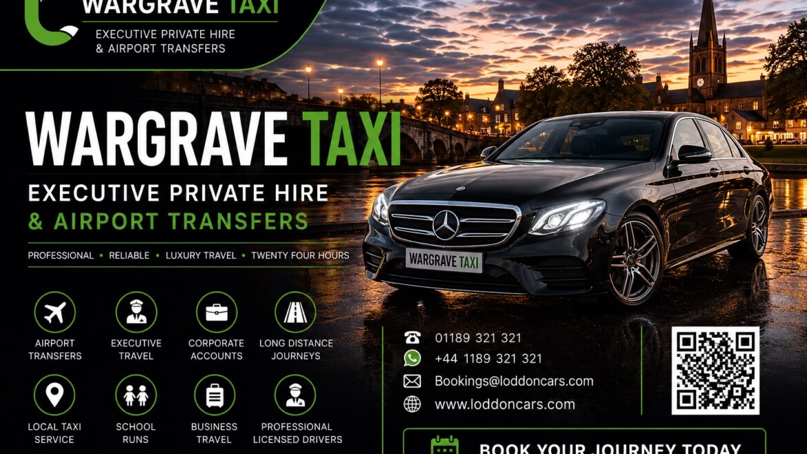 Executive Mercedes taxi providing Wargrave Taxi service outside Wargrave Railway Station.