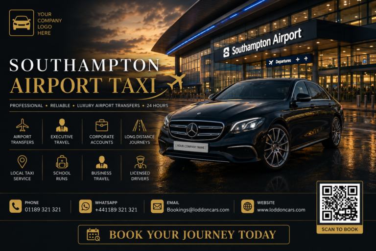 Loddon Cars Southampton Airport Taxi waiting outside Southampton Airport terminal