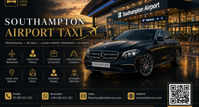 Loddon Cars Southampton Airport Taxi waiting outside Southampton Airport terminal