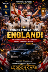 England Football Victory celebration with Loddon Cars support