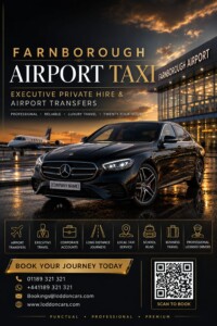 Farnborough Airport Taxi - Reading Taxis Book a professional Farnborough Airport taxi with Loddon Cars. Fixed fares, executive vehicles, meet & greet, flight monitoring and 24/7 transfers.