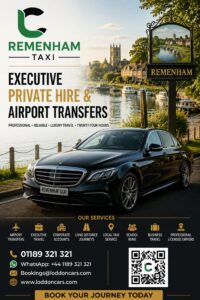 Executive taxi transfer from Remenham by Loddon Cars